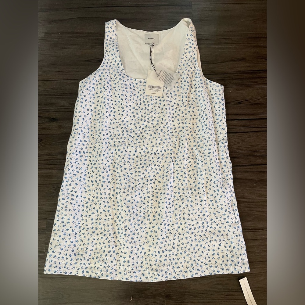 REFORMATION Hamley Hanna Floral Mini Linen Dress Size 12 NEW - Picture 2 of 3